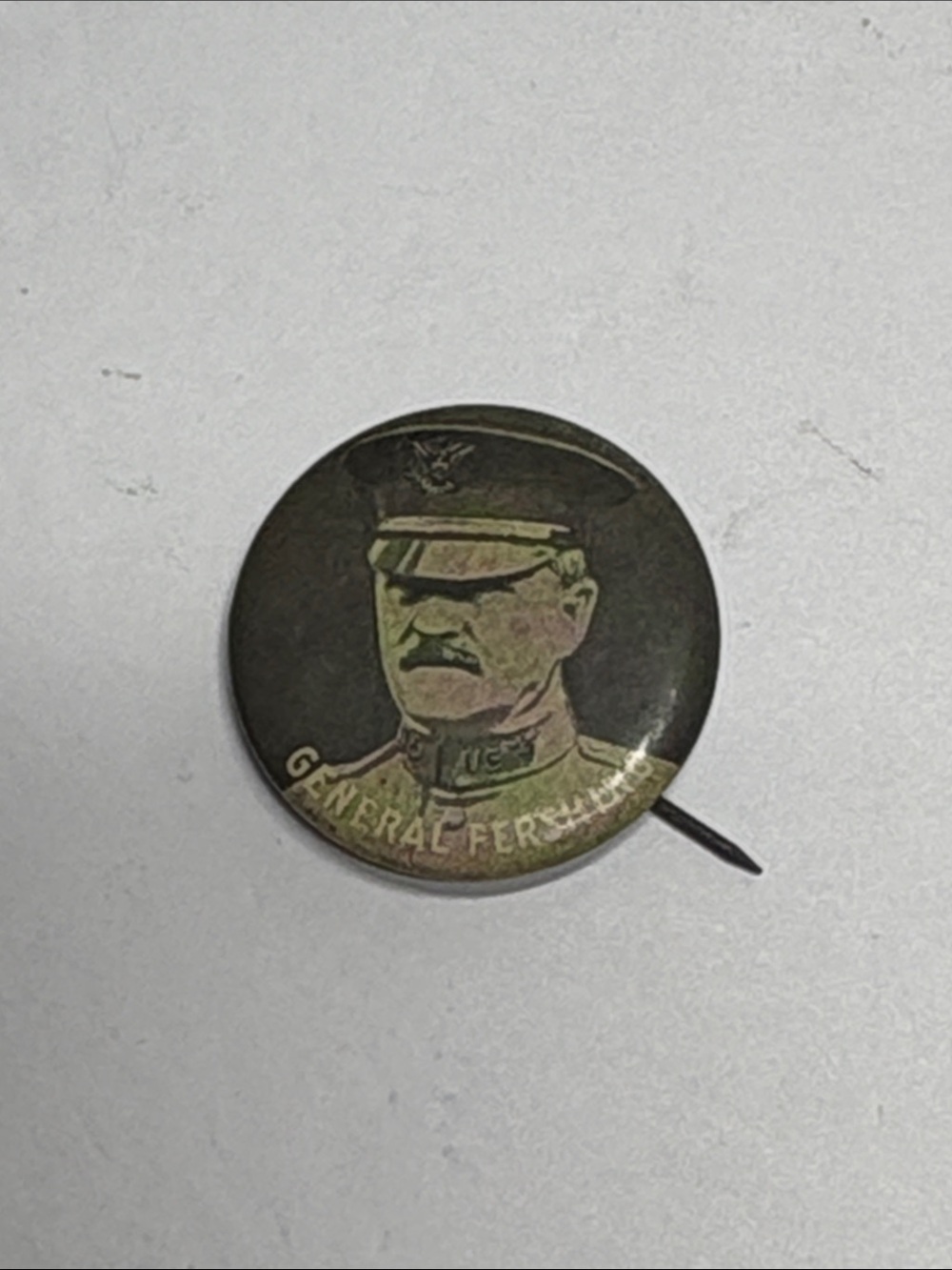 WW1 Celluloid Pinback Button General John J (Black Jack) Pershing